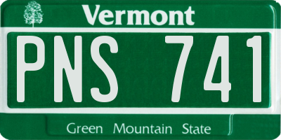 VT license plate PNS741