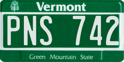 VT license plate PNS742