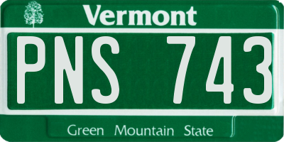 VT license plate PNS743