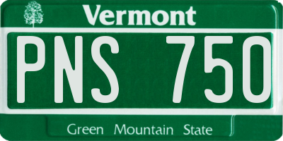VT license plate PNS750