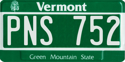 VT license plate PNS752