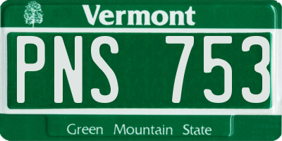 VT license plate PNS753