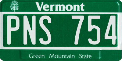 VT license plate PNS754