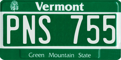 VT license plate PNS755