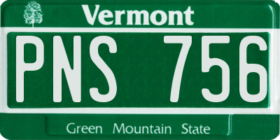 VT license plate PNS756
