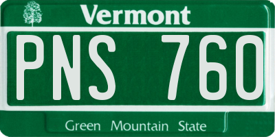 VT license plate PNS760