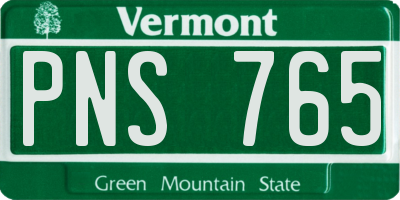 VT license plate PNS765