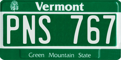 VT license plate PNS767