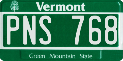 VT license plate PNS768