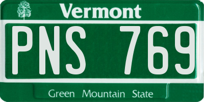 VT license plate PNS769