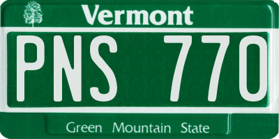 VT license plate PNS770