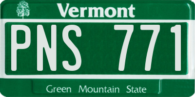VT license plate PNS771