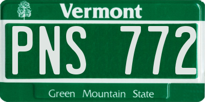 VT license plate PNS772