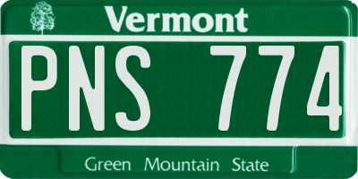 VT license plate PNS774