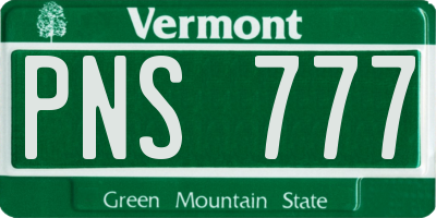 VT license plate PNS777