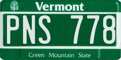 VT license plate PNS778