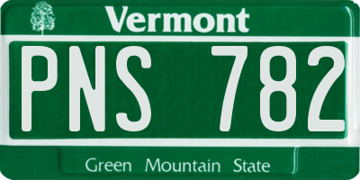 VT license plate PNS782