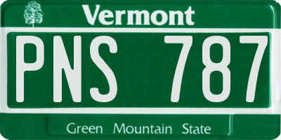 VT license plate PNS787