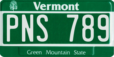 VT license plate PNS789