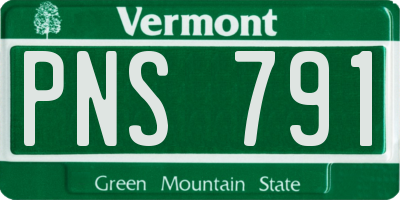 VT license plate PNS791
