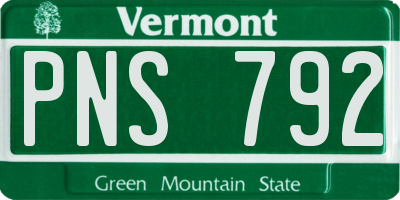 VT license plate PNS792