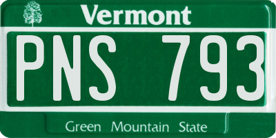 VT license plate PNS793