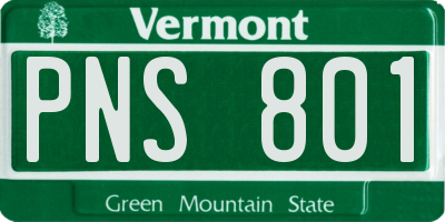 VT license plate PNS801
