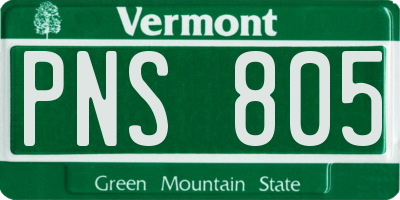 VT license plate PNS805