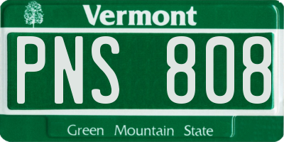 VT license plate PNS808