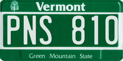 VT license plate PNS810