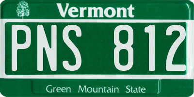 VT license plate PNS812