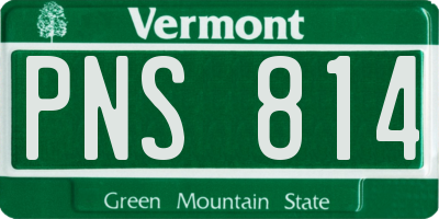 VT license plate PNS814