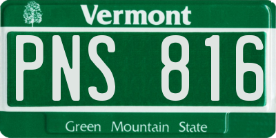 VT license plate PNS816