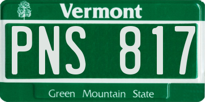 VT license plate PNS817