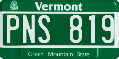VT license plate PNS819