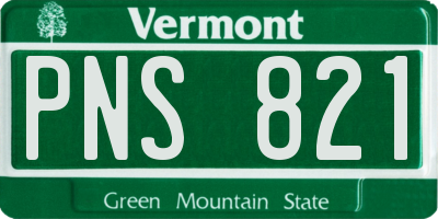 VT license plate PNS821