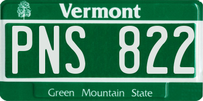 VT license plate PNS822