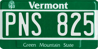 VT license plate PNS825