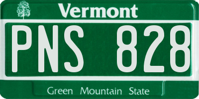 VT license plate PNS828