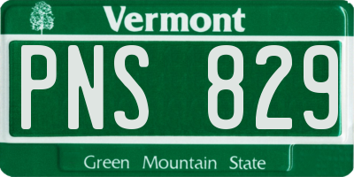 VT license plate PNS829