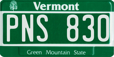 VT license plate PNS830