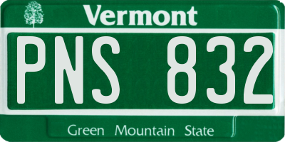 VT license plate PNS832