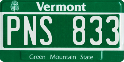 VT license plate PNS833
