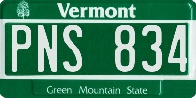 VT license plate PNS834