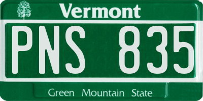 VT license plate PNS835
