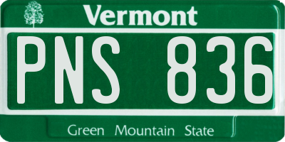 VT license plate PNS836