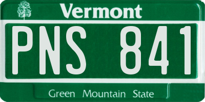 VT license plate PNS841