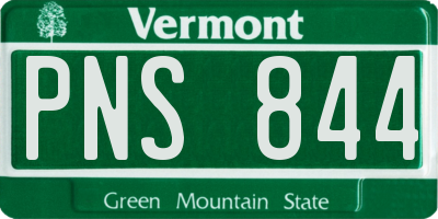VT license plate PNS844