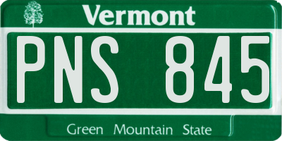 VT license plate PNS845