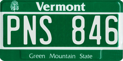 VT license plate PNS846